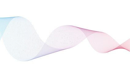 Abstract Color Gradient Line Waves on White Background