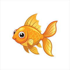 Cartoon golden fish vector isolated
