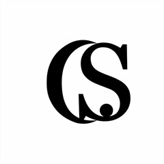 Simple abstract letter CS logo design.