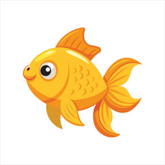 Cartoon golden fish vector isolated