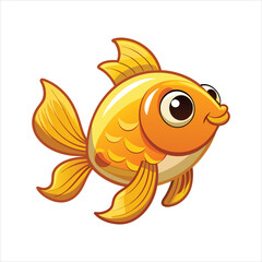 Cartoon golden fish vector isolated