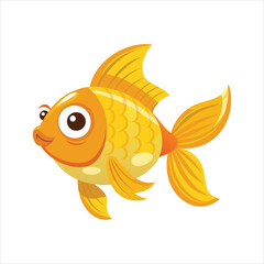 Cartoon golden fish vector isolated