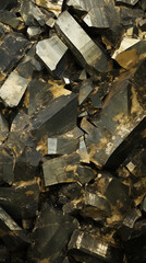 Pyrite Gemstone, Abstract Image, Texture, Pattern Background, Wallpaper, Background, Cell Phone Cover and Screen, Smartphone, Computer, Laptop, 9:16 and 16:9 Format - PNG