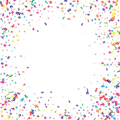 Flying latin letters. Colorful childish scattered