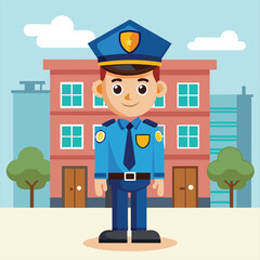 Cartoon policeman vector