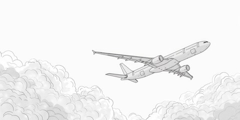 Airplane flying through cloudy sky
