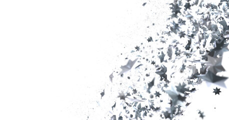 Falling Christmas Luminaries: Magnificent 3D Illustration Showcasing Falling Holiday Celestial Bodies