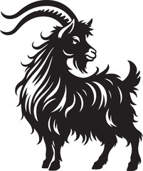 Farmyard Friend: A Goat Silhouette, Vector Illustration, Isolated