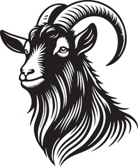 Farmyard Friend: A Goat Silhouette, Vector Illustration, Isolated