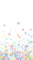 Falling letters of English language. Colorful