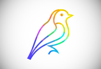 Creative abstract bird line logo design vector illustration