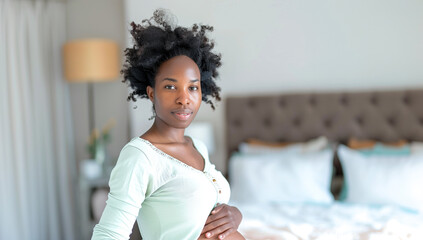 Pregnant Woman Relaxing in Bedroom