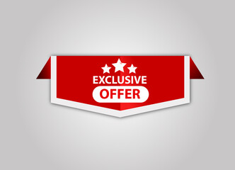  red flat sale web banner for Exclusive Offer  banner and poster