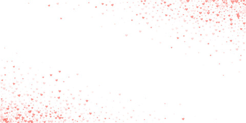 Red hearts scattered on white background.