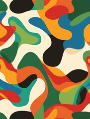 Vibrant and Colorful Abstract Background with Organic Shapes. A Modern and Playful Design
