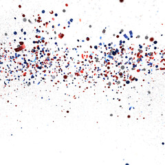 Confetti - Festive background with confetti in the shape of Confetti in the color of the American flag. US independence day.