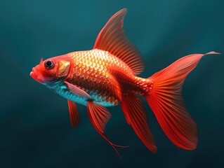 Fototapeta premium Fish with Red Tail Swimming