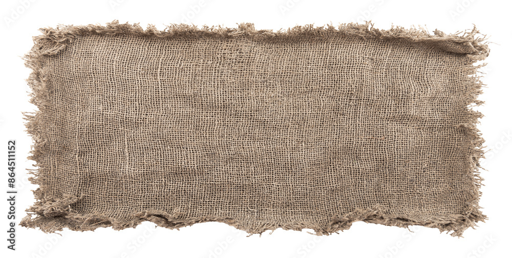 Canvas Prints burlap texture. a piece of torn burlap on a white background. canvas. packing material