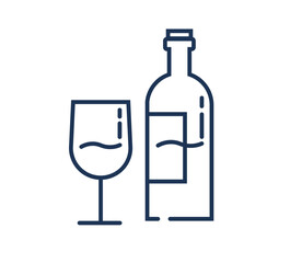 Wine Bottle and Glass - Celebration Icon