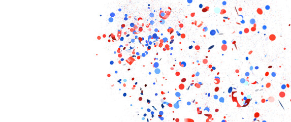 Confetti - Festive background with confetti in the shape of Confetti in the color of the American flag. US independence day.