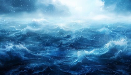 Fototapeta premium Majestic ocean waves crashing forcefully in a stunning display of natural power and beauty