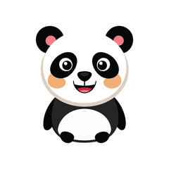 panda bear vector with a smile