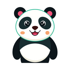 panda bear vector with a smile