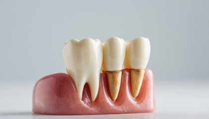 background with a close-up model of a tooth for web design or advertising dental services