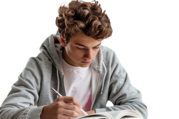 Teenage Boy Writing in a Journal
