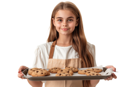 Teen Girl Holding Freshly Baked Cookies - Powered by Adobe