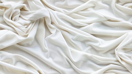 A close-up shot of white fabric draped and folded, creating abstract shapes and textures SEAMLESS PATTERN