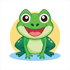 Cartoon happy frog vector