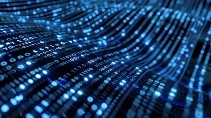 a blue background with many dots and lines of light on it