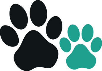 dog and cat paw vector
