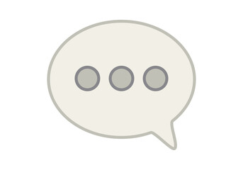 Bocadillo o burbuja de hablar con tres puntos de escribiendo