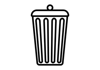 Icono negro de cubo de la basura