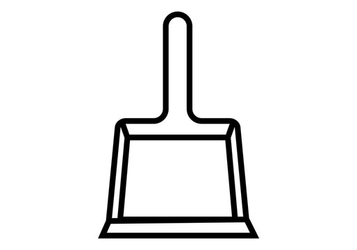 Icono negro de recogedor en fondo blanco