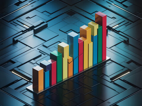 Fondo con barras de estadística coloridas