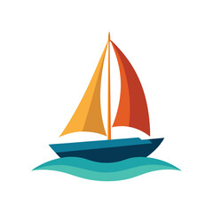 behind a sailboat vector on the horizon