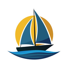 behind a sailboat vector on the horizon