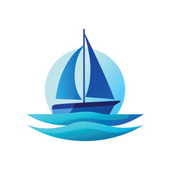 behind a sailboat vector on the horizon