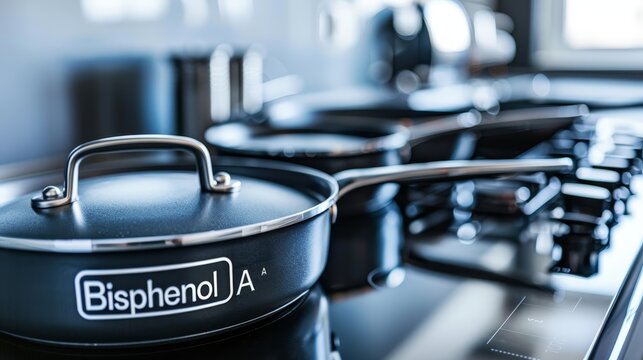 Warning avoid using Bisphenol A on non stick cookware for health and safety concerns, banner