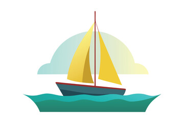 behind a sailboat vector on the horizon