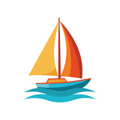 behind a sailboat vector on the horizon