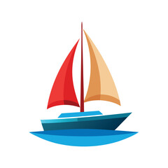 behind a sailboat vector on the horizon