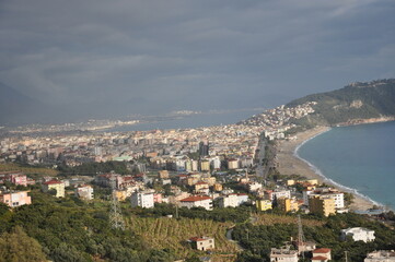 Panorama view of the city Alanya in Turkey