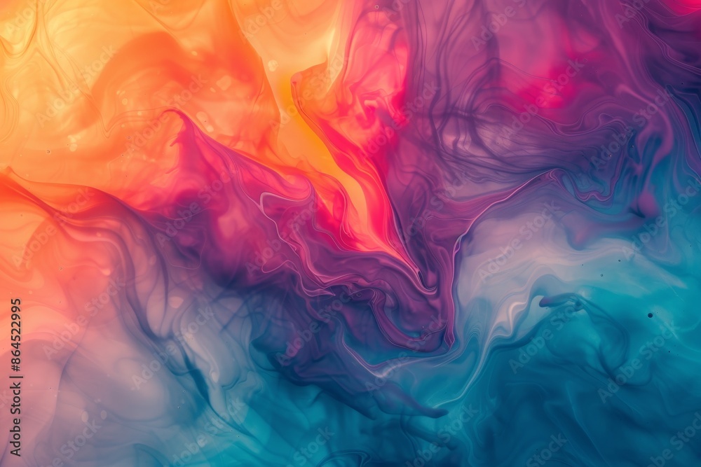 Leinwandbilder a colorful abstract painting with a white frame, an abstract vector background with fluid shapes