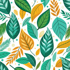 Fototapeta premium seamless pattern vector with leaves
