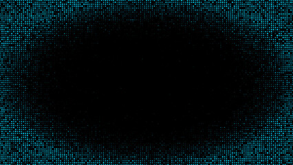 Digital round texture or pattern background. Futuristic glitch matrix. Visualization of big data. Monochrome noise halftone backdrop. Vector illustration.