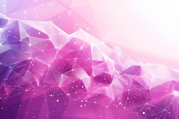 Abstract polygonal background with connected colored dots and lines. Minimalistic geometric pattern. Desktop wallpaper.